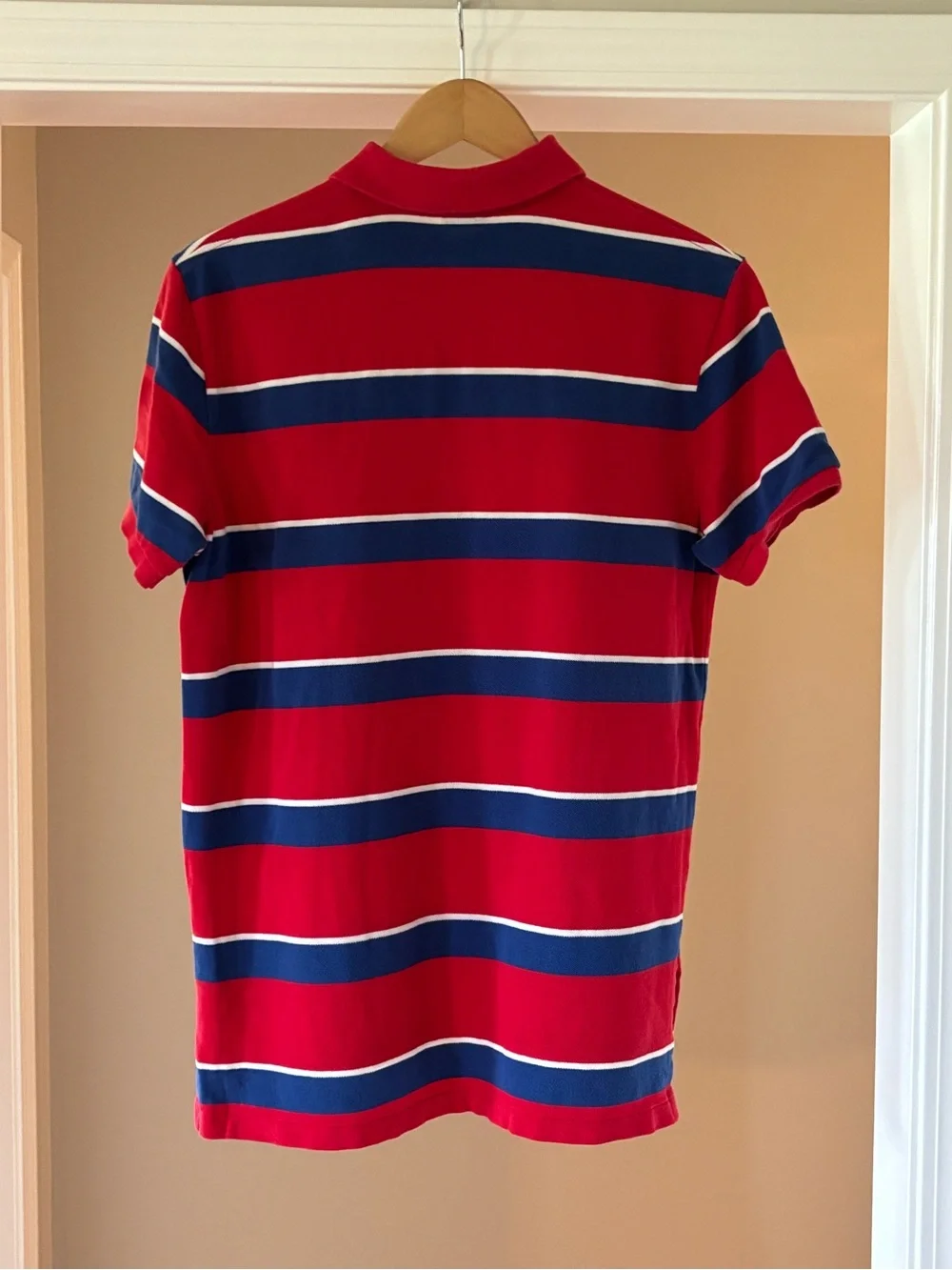 Ralph Lauren Red, Blue & White Striped Polo Shirt